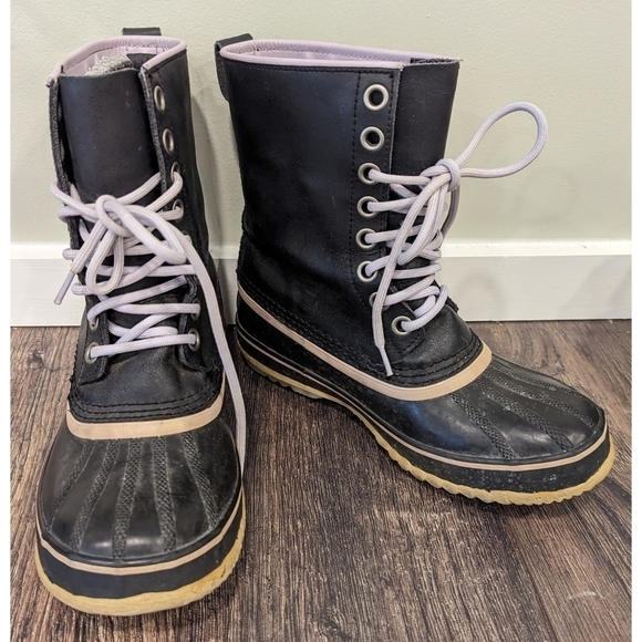 Sorel 1964 Premium Waterproof Canvas Winter Boots in Black Size 7 - Picture 1 of 13